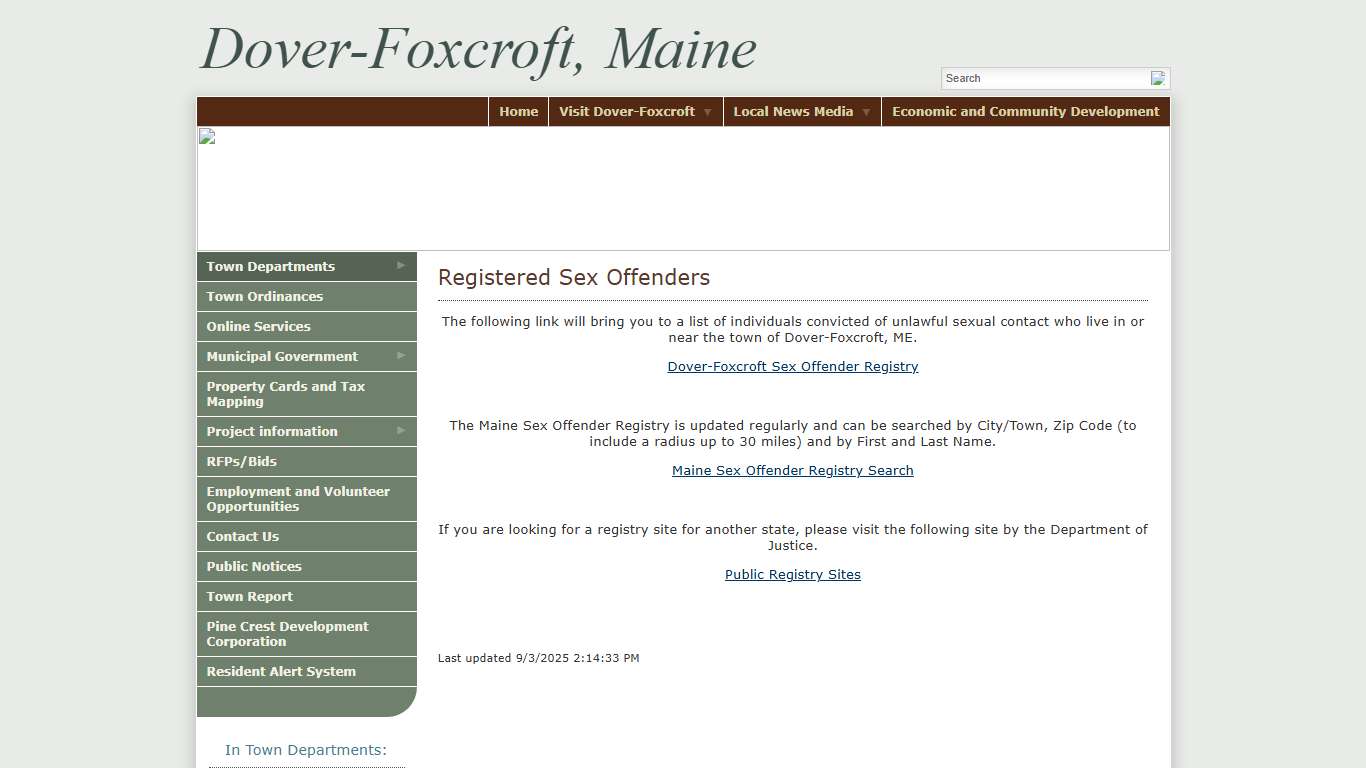 Registered Sex Offenders - Dover-Foxcroft, Maine